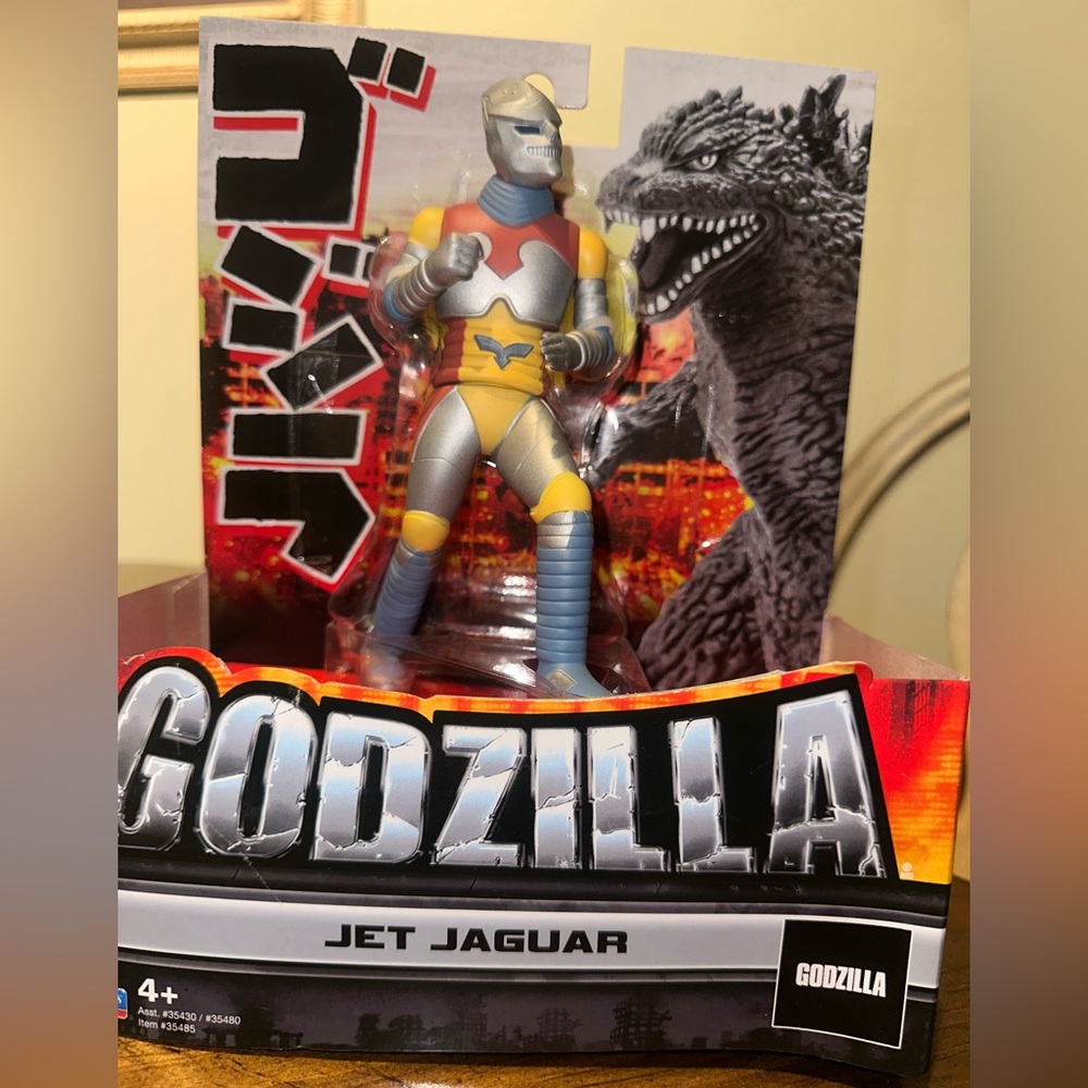 Godzilla Jet Jaguar Reptile Figure - Silver, Yellow, and Red
